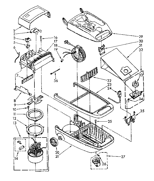 Vacuum Cleaner Parts Diagram and Parts List for 1162632581  Kenmore Filters & Accessories