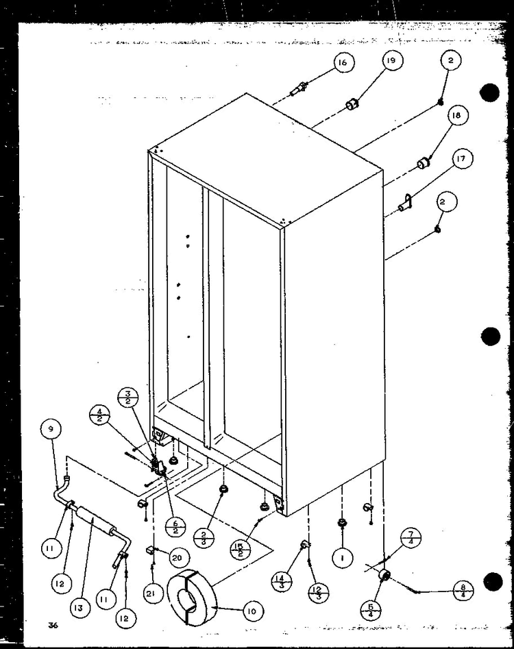 Drain And Rollers Diagram and Parts List for 35541W-P1121709WW  Amana Refrigerator