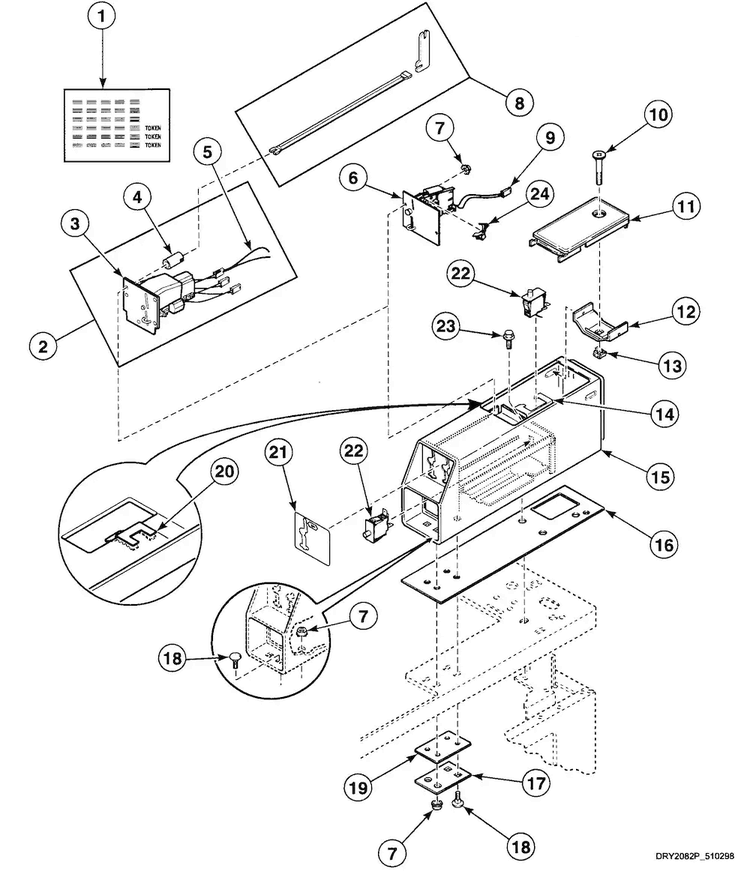 Meter Assy Diagram and Parts List for SDEZ07LF1500  Speed Queen Dryer