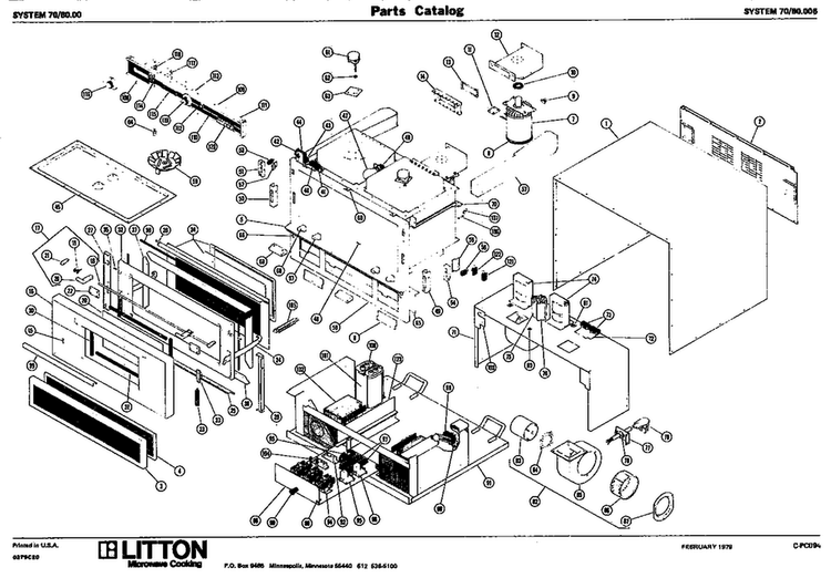 Replacement Parts Diagram and Parts List for 70 80006 Amana Microwave