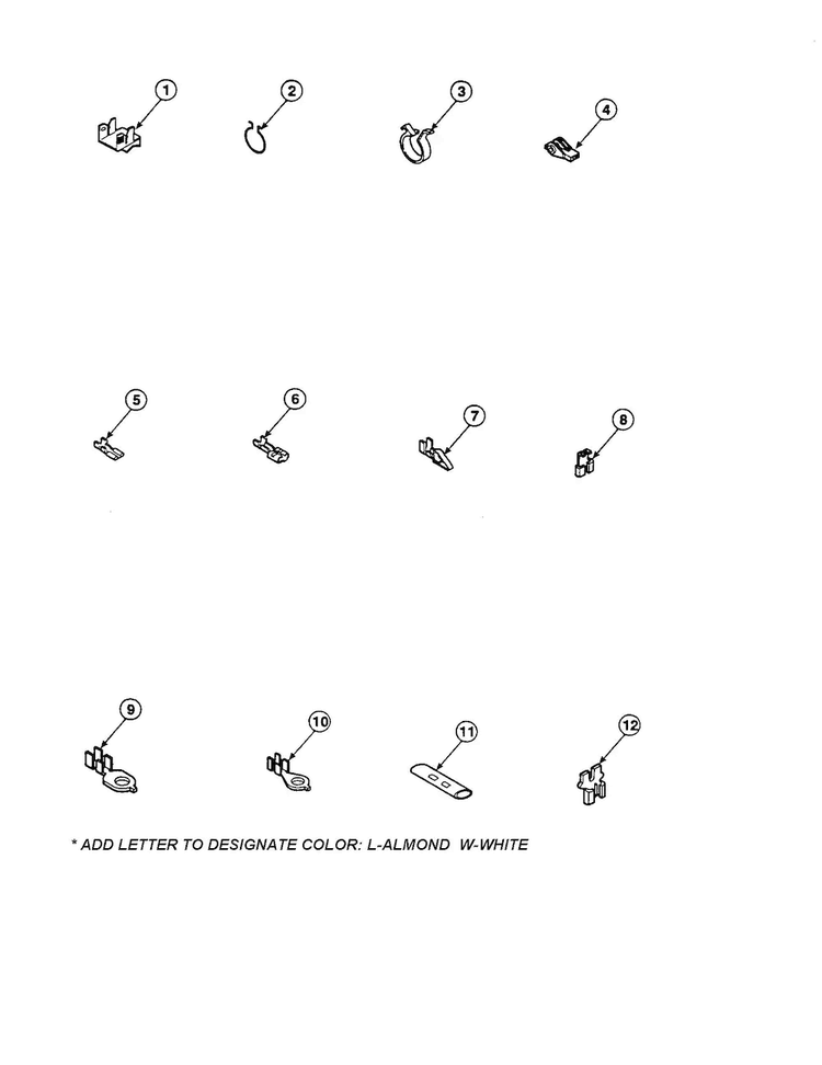 Terminals Diagram and Parts List for CW8203W2-PCW8203W2B  Crosley Washer