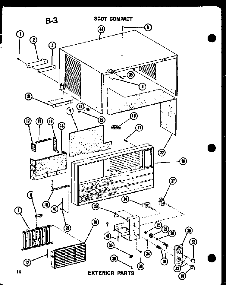 Exterior Parts Diagram and Parts List for 11-5J P54336-67R Amana Air Conditioner