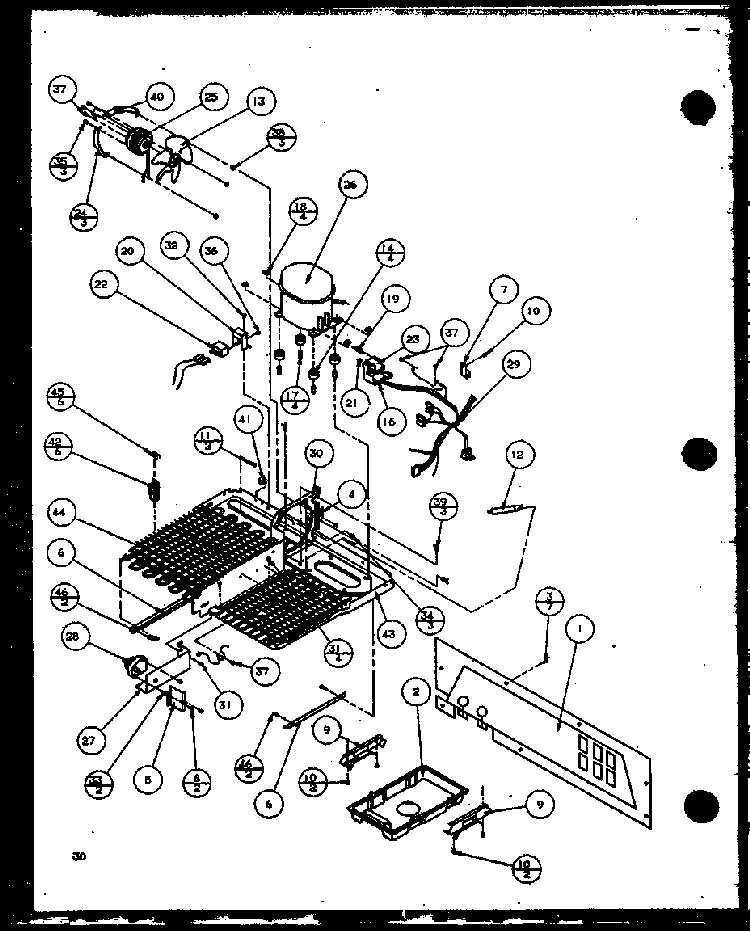 Machine Compartment Diagram and Parts List for SZI20ML-P1120101WL  Amana Refrigerator