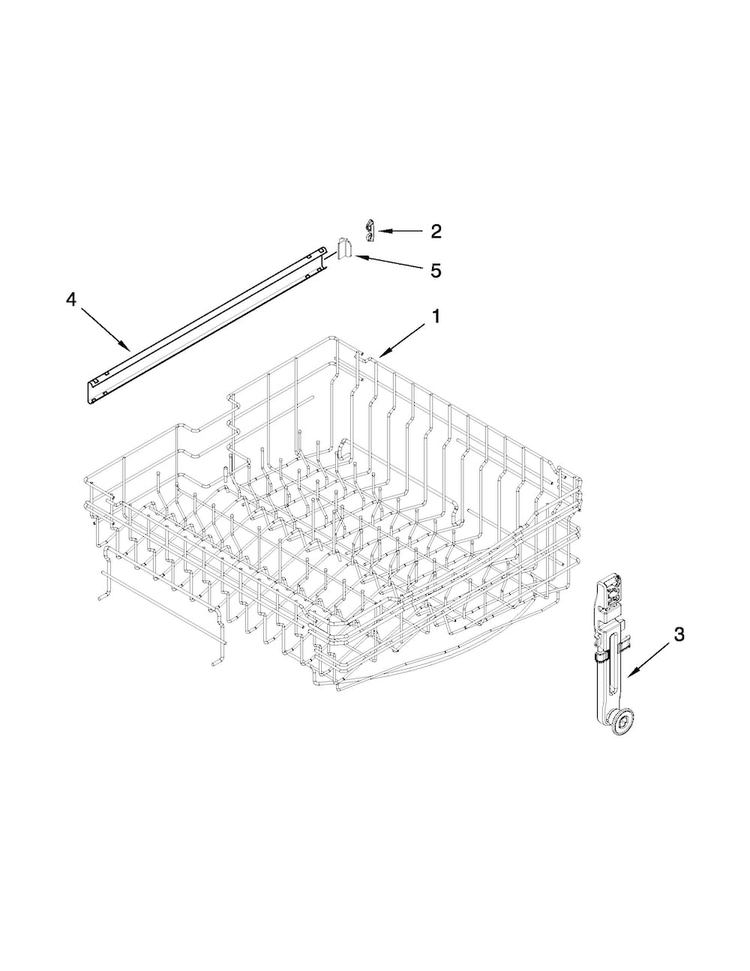 Upper Rack And Track Parts Diagram and Parts List for MDC4809PAB2  Maytag Dishwasher