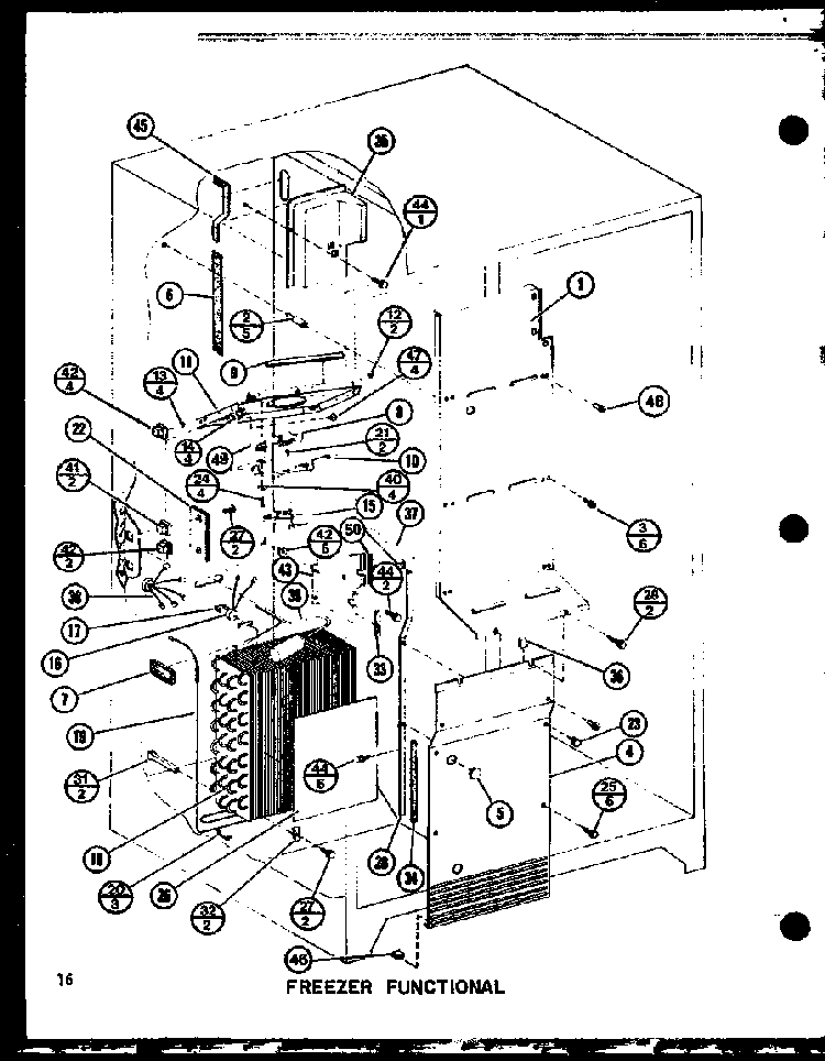 Freezer Functional Diagram and Parts List for SRI22GG-P7745511WG  Amana Refrigerator