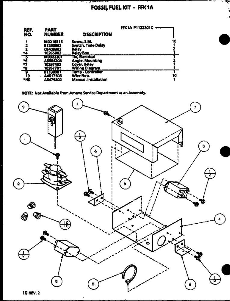 Diagram 4 Diagram and Parts List for FFK1A P1122301C Amana Air Conditioner