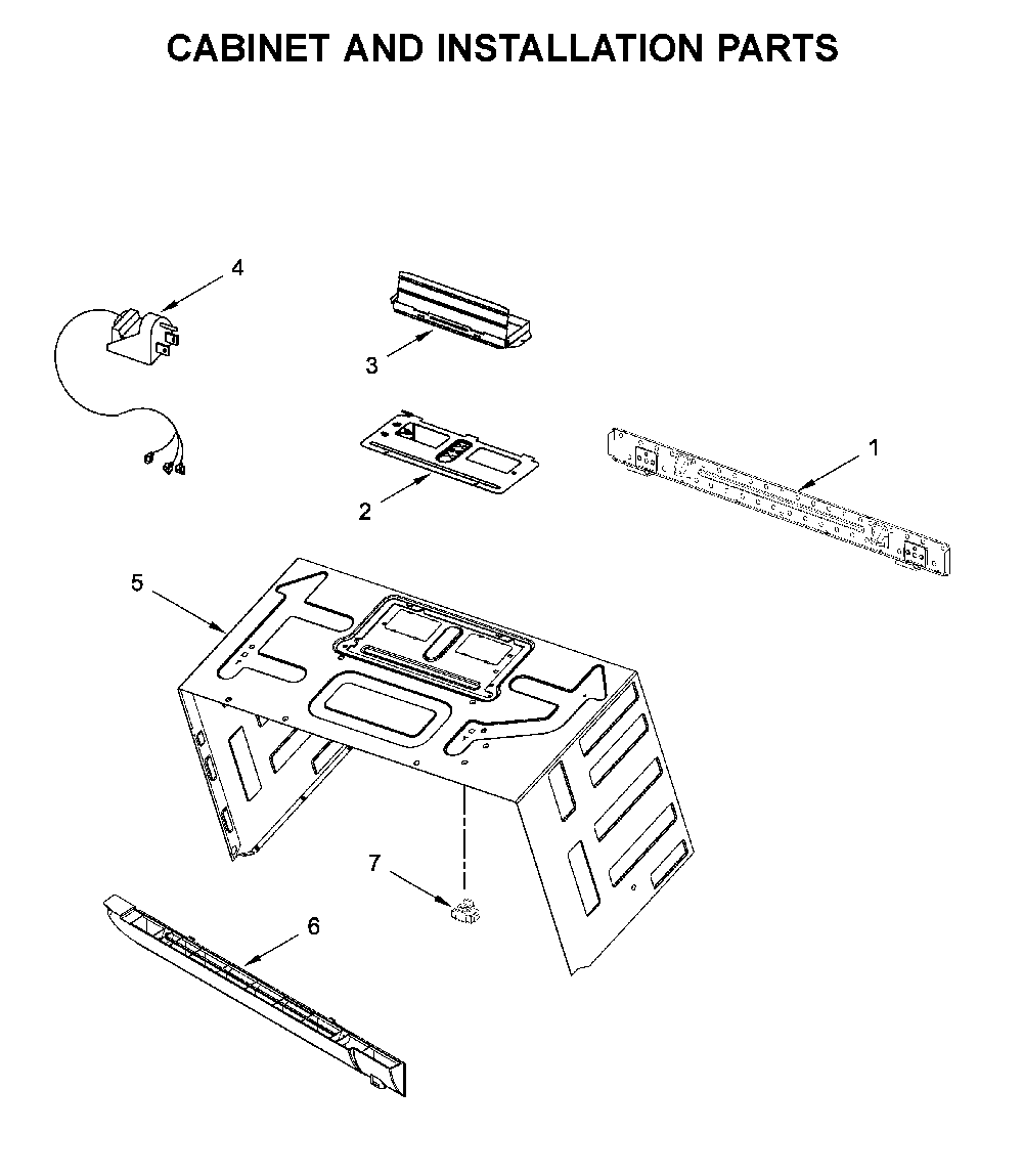 Cabinet and installation parts Diagram and Parts List for MMV5220FZ6  Maytag Microwave