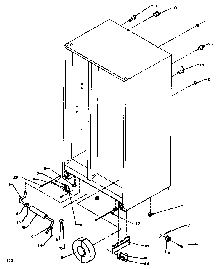 Drain System & Rollers Diagram and Parts List for SSD522NBW-P1181001WW  Amana Refrigerator