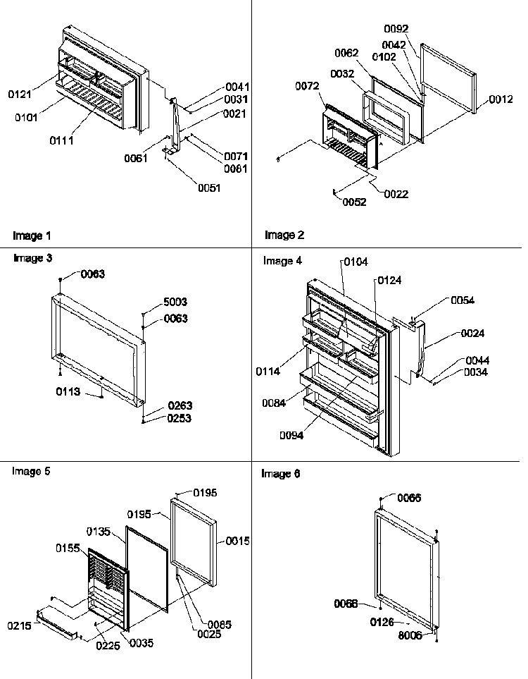 Door Assemblies And Handles Diagram and Parts List for TX19V2E-P1315801WE  Amana Refrigerator
