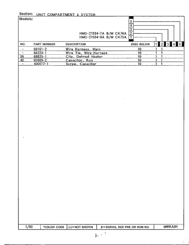 Unit Compartment And System Page 3 Diagram and Parts List for 21534-7A  Admiral Refrigerator