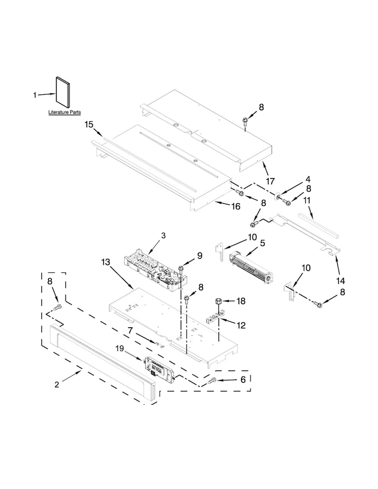 Control Panel Parts Diagram and Parts List for MEW9530DS00  Maytag Wall Oven