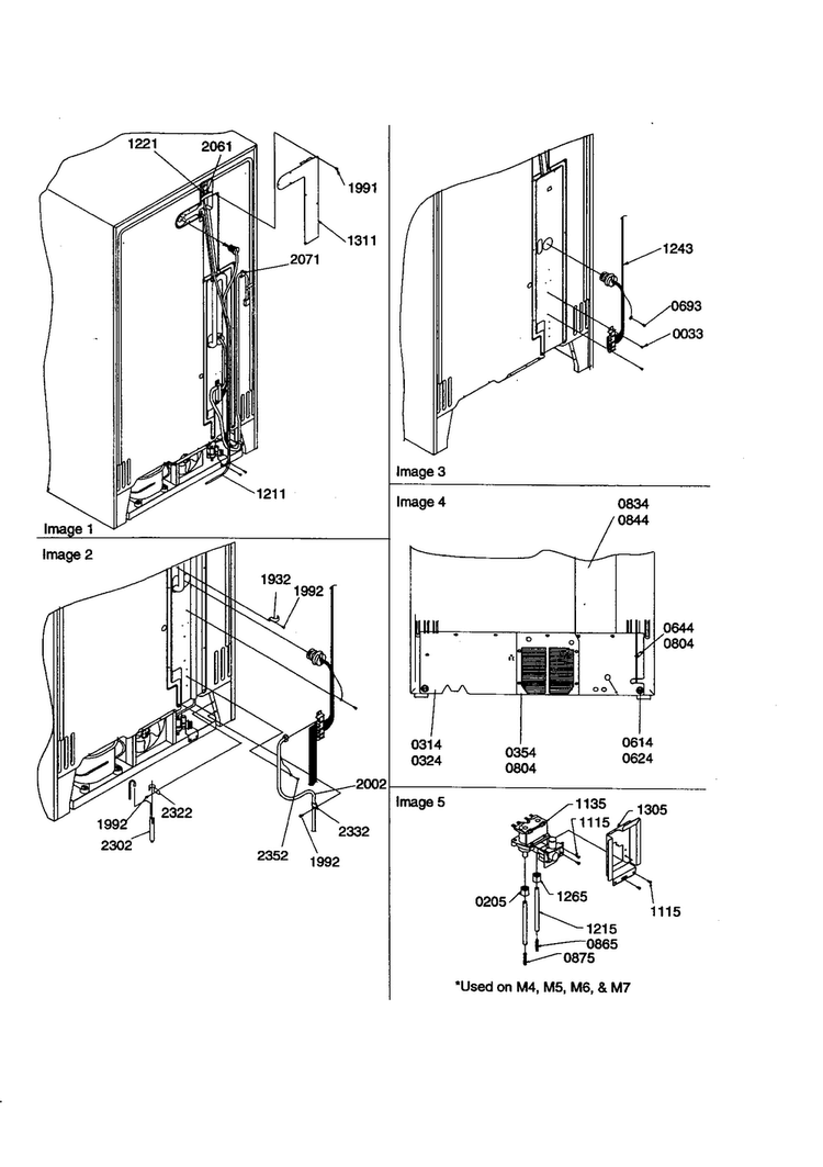 Cabinet Back And Water Valve Diagram and Parts List for SXD23VL-P1315301WL  Amana Refrigerator
