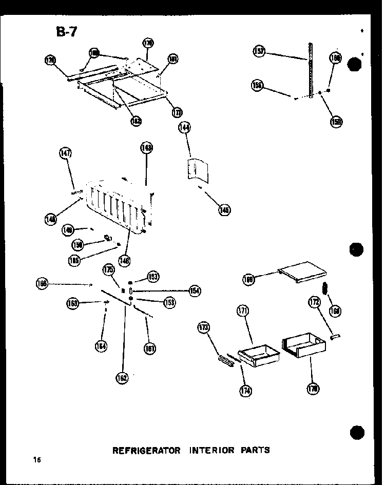 Refrigerator Interior Parts Diagram and Parts List for SRI19W-P60350-36W  Amana Refrigerator