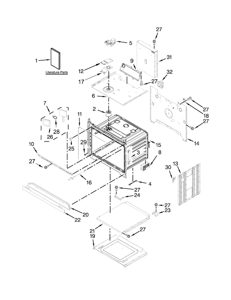 Oven Parts Diagram and Parts List for MEW7527DE00  Maytag Wall Oven