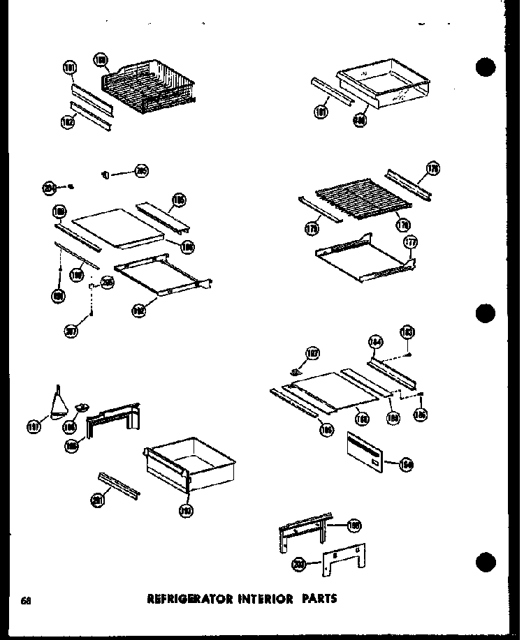 Refrigerator Interior Parts Diagram and Parts List for SRN22N-C-P60230-64WC  Amana Refrigerator