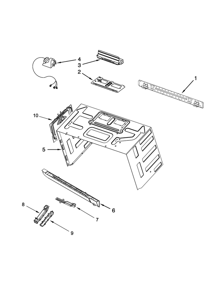 Cabinet And Installation Parts Diagram and Parts List for JMV9196CS0  Jenn-Air Microwave