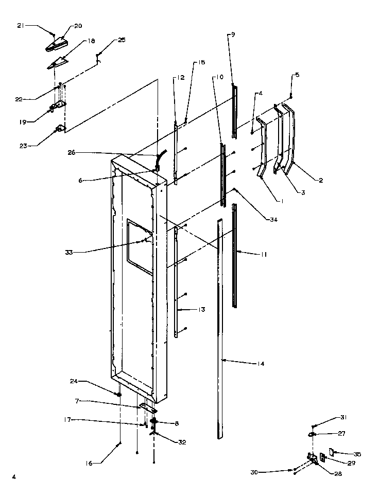 Freezer Door Diagram and Parts List for SXDE27QE-P1162208WE  Amana Refrigerator