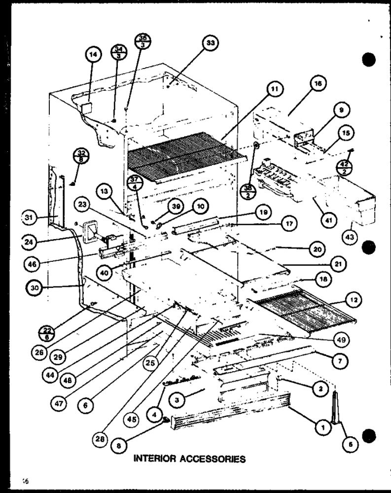 Interior Accessories 5 Diagram and Parts List for IC3H-P7621307W-TM  Amana Refrigerator