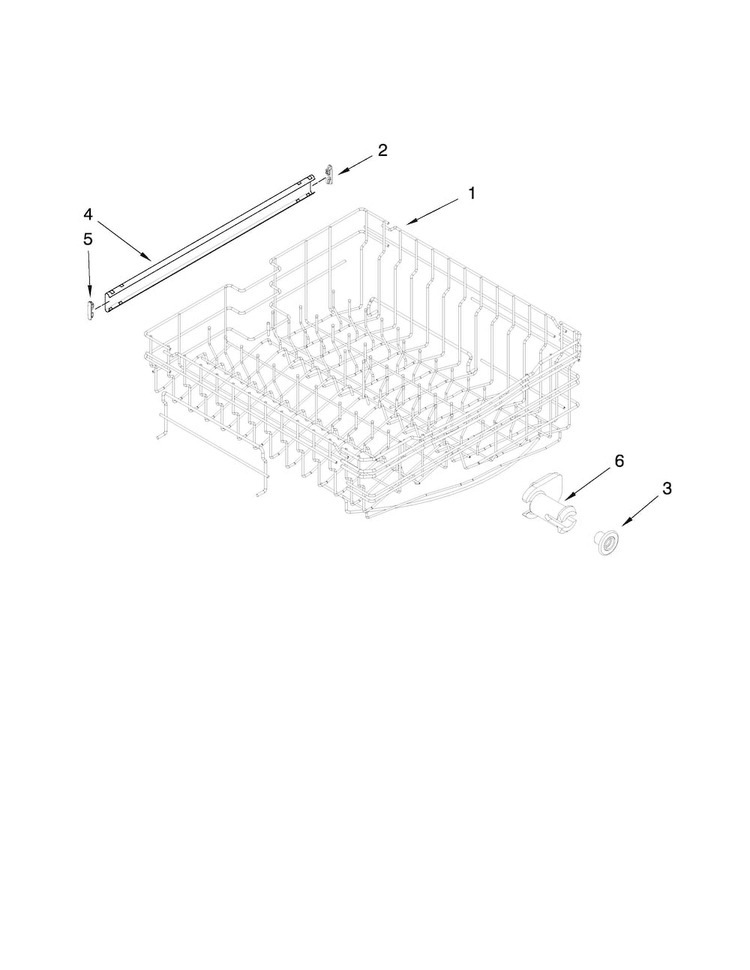 Upper Rack And Track Parts Diagram and Parts List for MDB7809AWB1  Maytag Dishwasher