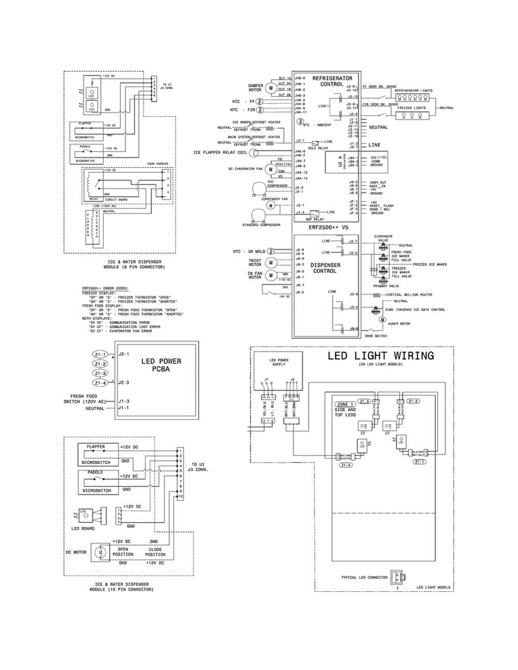 Wiring Schematic Diagram and Parts List for MF-TEST-1-MD1  Crosley Refrigerator