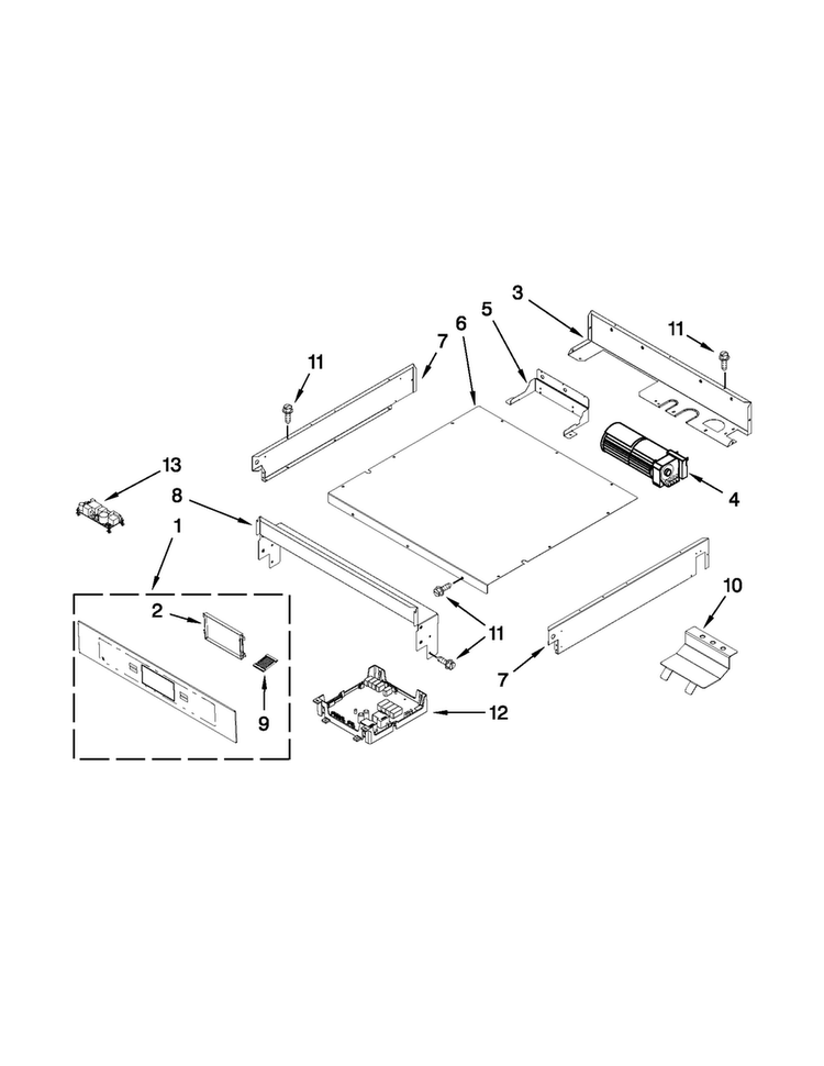 Control Panel Parts Diagram and Parts List for JJW3830WS01  Jenn-Air Wall Oven
