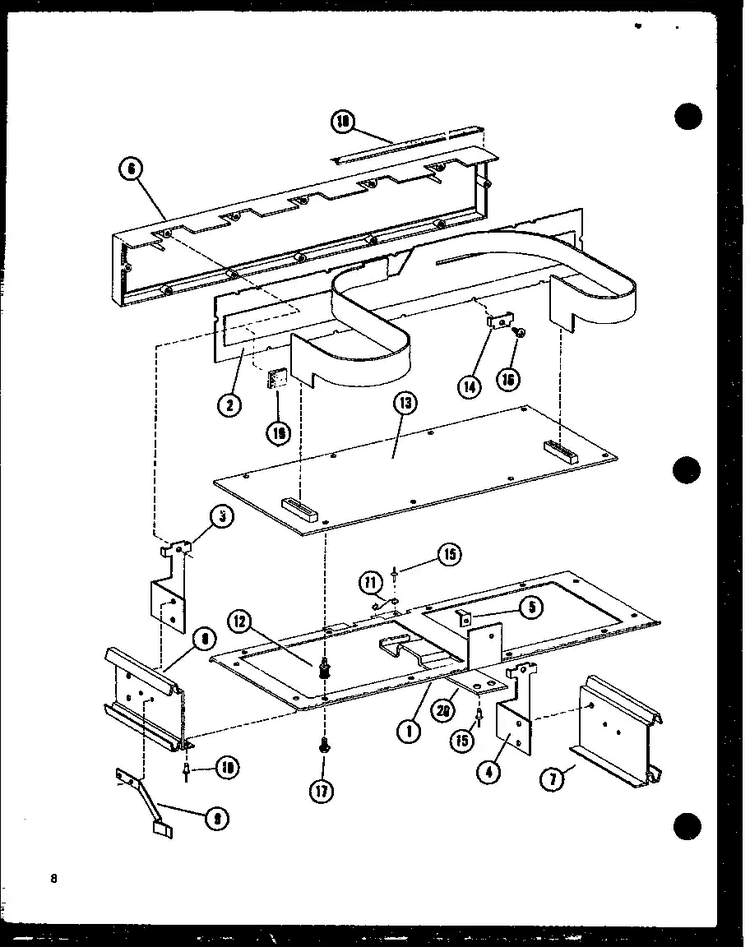 Mounting Brackets Diagram and Parts List for RC-14S P73824-2M Amana Microwave
