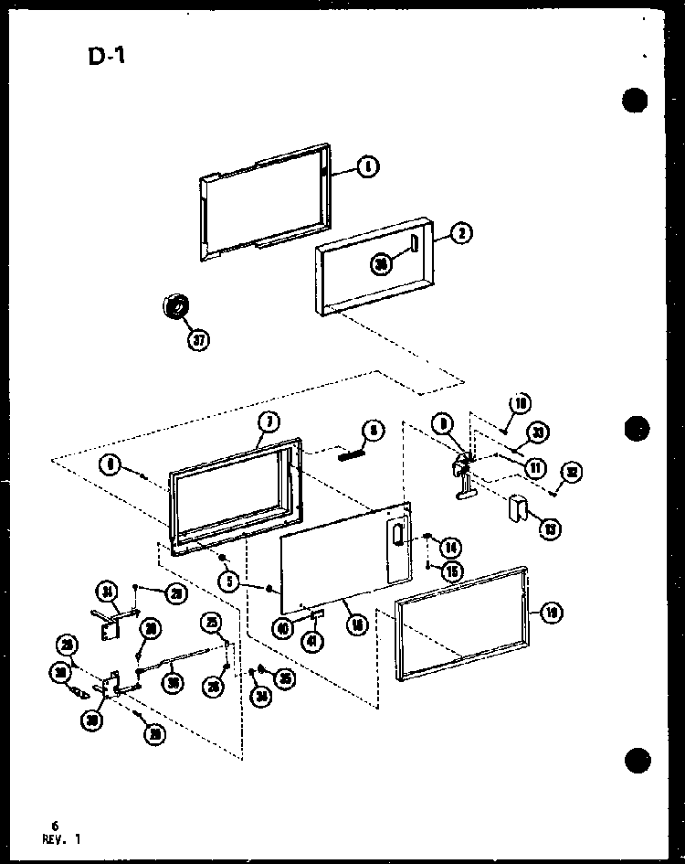 Door Diagram and Parts List for CRC-8-P75260-2M  Amana Microwave