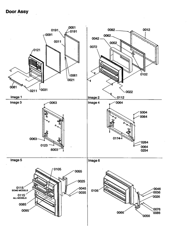 Door Assembly Diagram and Parts List for TC18VW-P1315707WW  Amana Refrigerator
