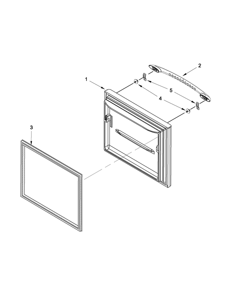 Freezer Door Diagram and Parts List for MBB1957WEW3  Maytag Refrigerator