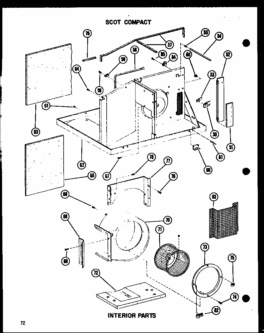 Interior Parts (7-2jm/p54336-64r) (11-5jh/p54336-66r) (12-3j/p54390-99r) (12-3jh/p54336-63r) Diagram and Parts List for 109-2J P54390-97R Amana Air Conditioner