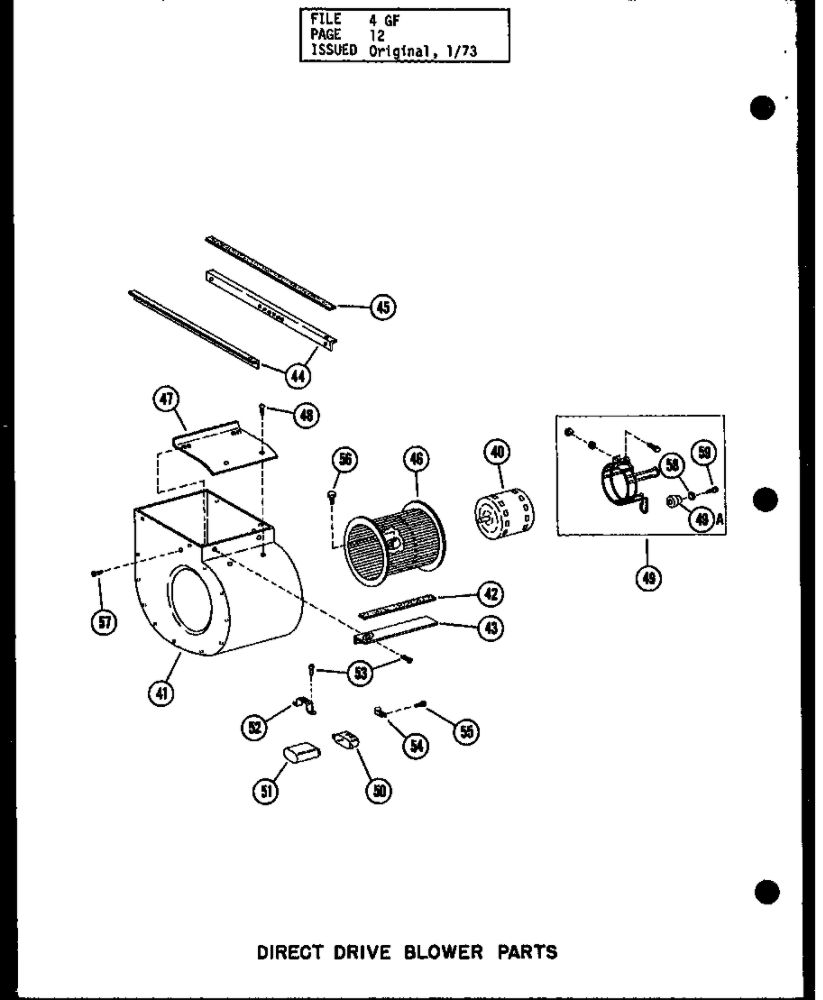 Direct Drive Blower Parts 2 Diagram and Parts List for GH-105DE P96294-8F Amana Furnace