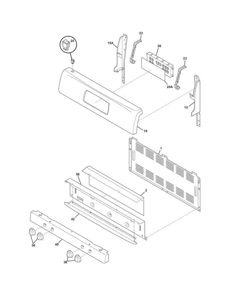 Backguard Diagram and Parts List for CRG3480LWF  Crosley Range