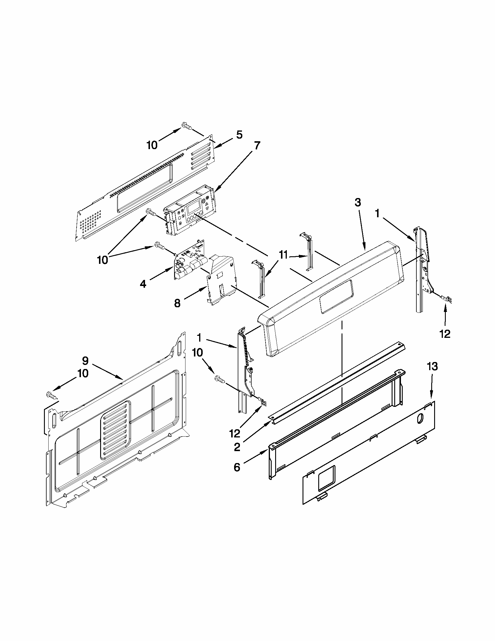 Control Panel Parts Diagram and Parts List for MGR7685AB1  Maytag Range