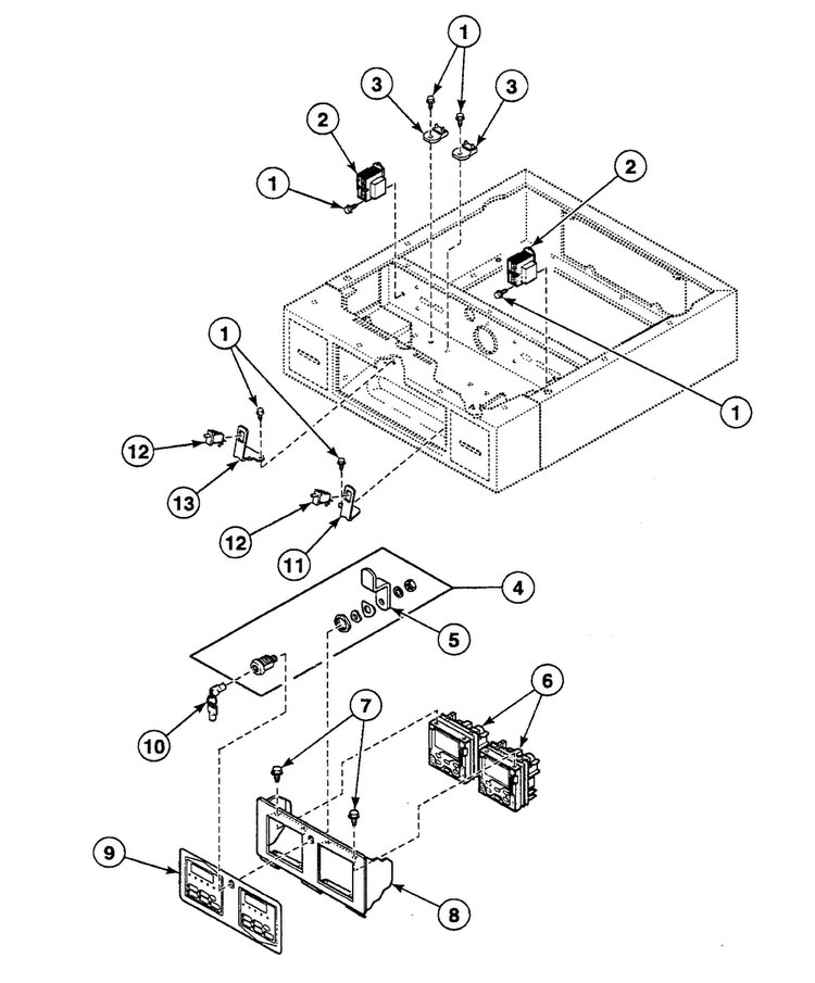 Control Panel Diagram and Parts List for SSE707QF  Speed Queen Dryer