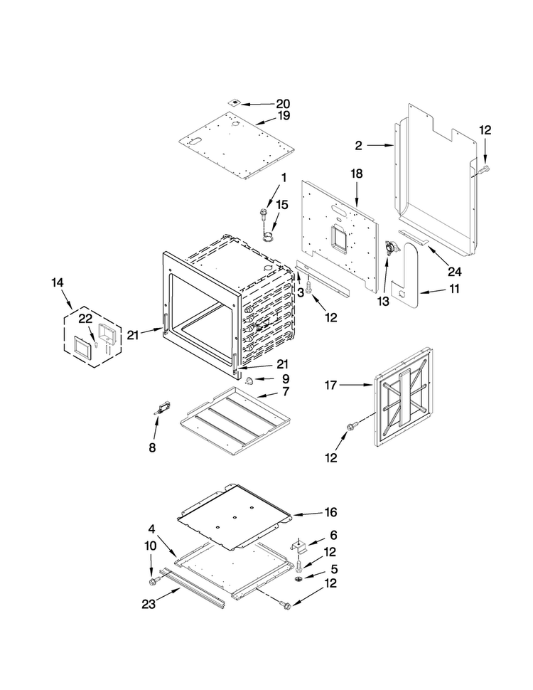 Lower Oven Parts Diagram and Parts List for JJW8630DDB30  Jenn-Air Wall Oven