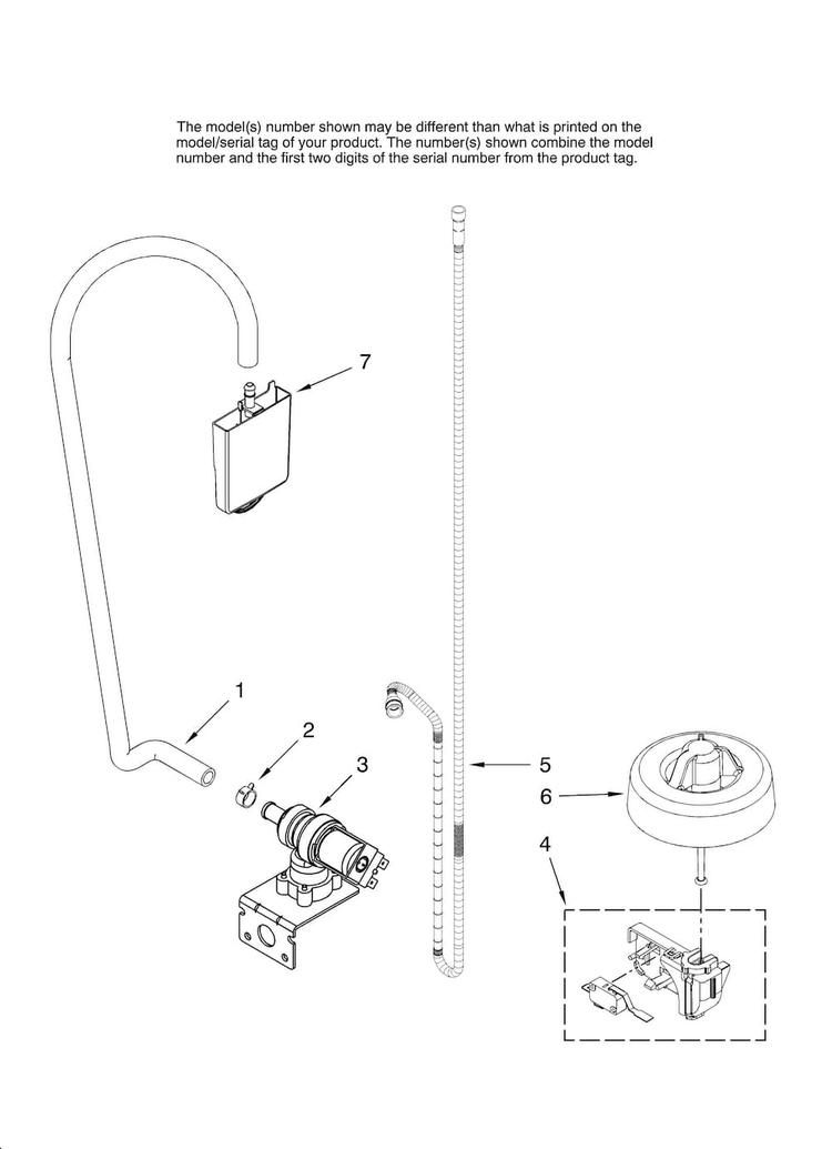 Fill And Overfill Parts Diagram and Parts List for MDBH965AWS41  Maytag Dishwasher