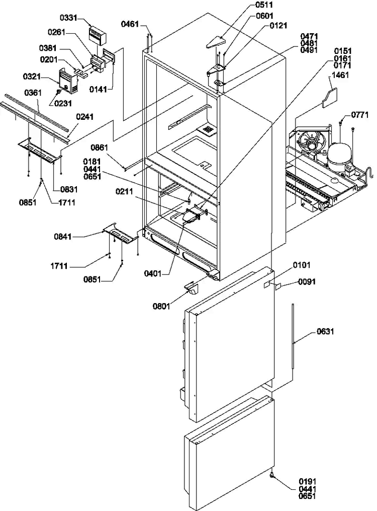 Controls & Light Covers Diagram and Parts List for BM20TBL-P1305801WL  Amana Refrigerator
