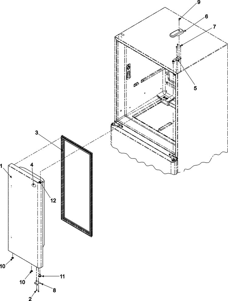 Right Refrigerator Door Diagram and Parts List for AFD2535FES0  Amana Refrigerator