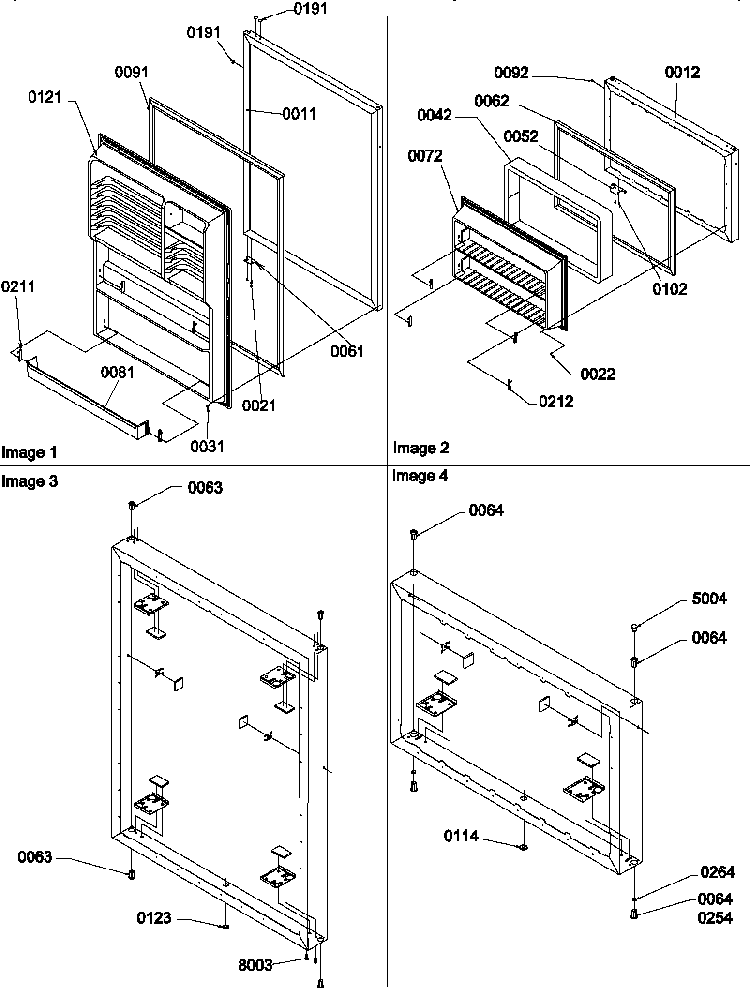 Door Assemblies Diagram and Parts List for TR18TE-P1303101WE  Amana Refrigerator