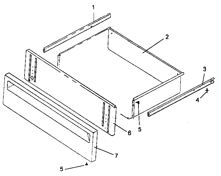 Storage Drawer Assembly Diagram and Parts List for CC13W P1155203S Amana Range