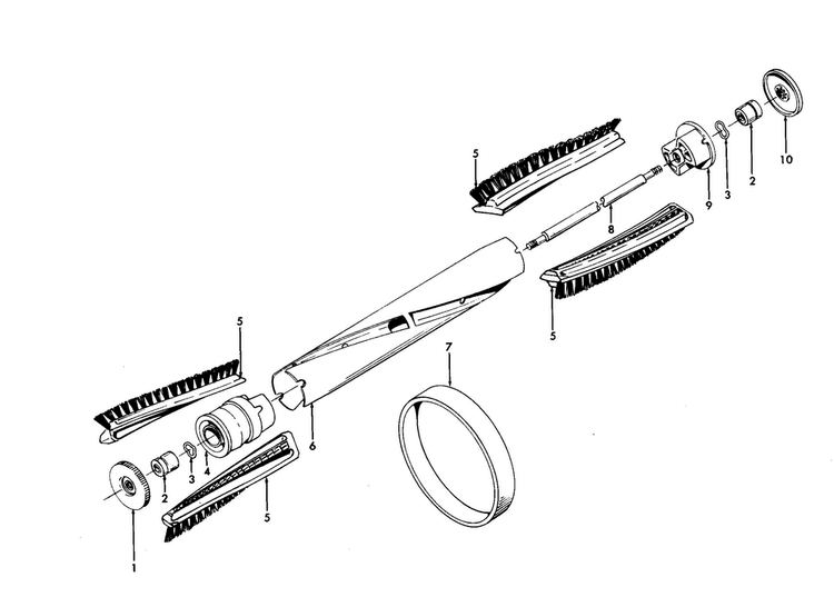 Agitator Diagram and Parts List for U4211  Hoover Upright Vacuum