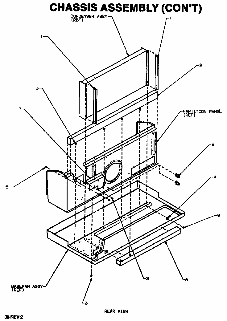 Chassis Assembly (cont.) Diagram and Parts List for PTH08525J P1169149R Amana Air Conditioner