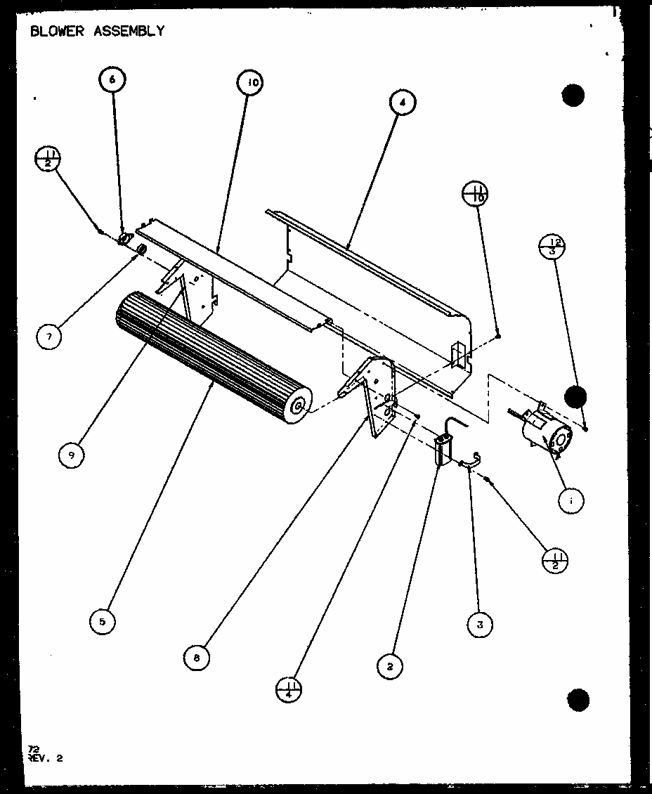 Blower Assembly (ptc15300e/p9999722r) (ptc15400e/p9806722r) (ptc15300ec/p9811722r) (ptc15400ec/p9872422r) Diagram and Parts List for PTC12400EC P9872429R Amana Air Conditioner
