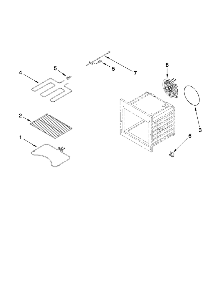Internal Oven Parts Diagram and Parts List for MEW6627DDS19  Maytag Wall Oven