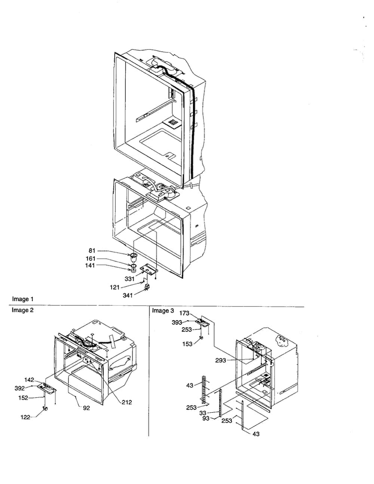 Light Switches And Drain Funnel Diagram and Parts List for BCI21VC-P1325005WC  Amana Refrigerator