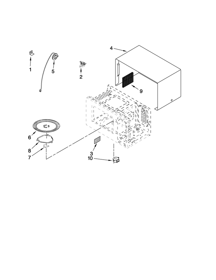 Microwave Oven Cavity Parts Diagram and Parts List for JMW8330DAB15  Jenn-Air Microwave Oven Combo