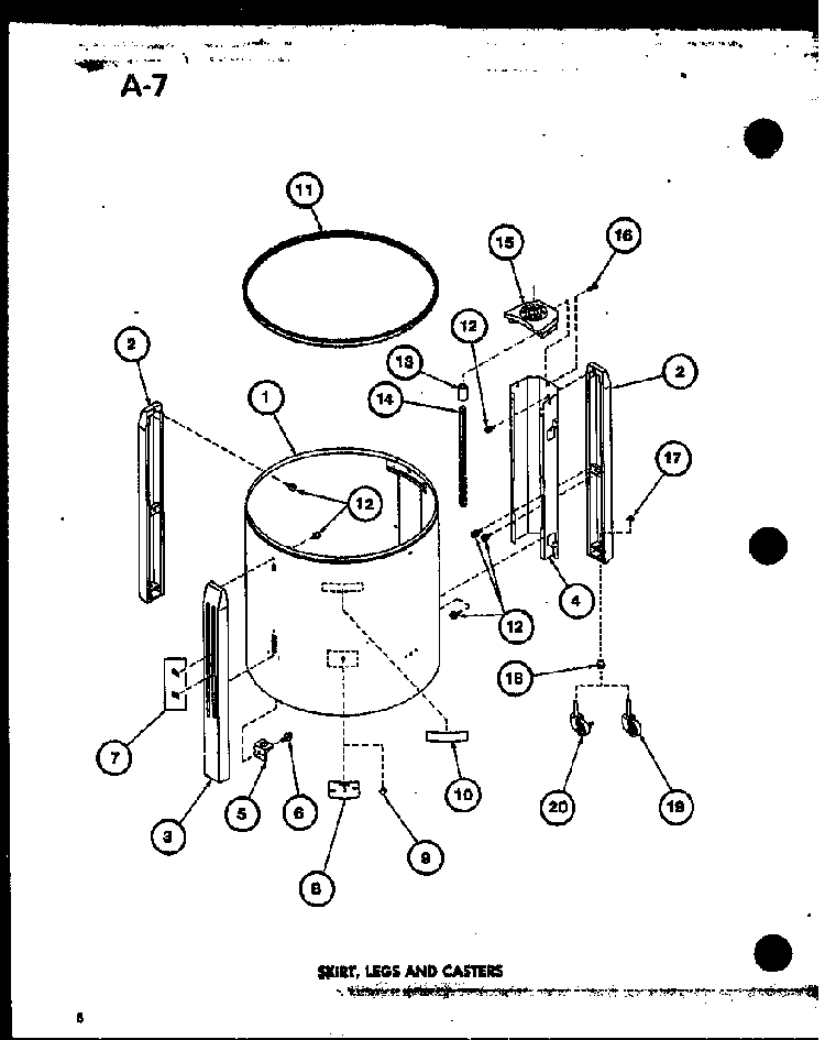 Skirt Diagram and Parts List for TWA-200 P75753-1W Amana Washer