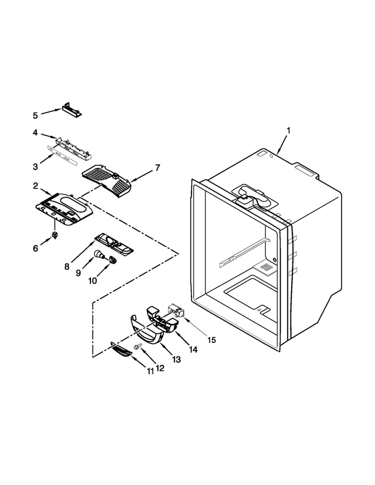 Refrigerator Liner Parts Diagram and Parts List for MBF1958XEB3  Maytag Refrigerator