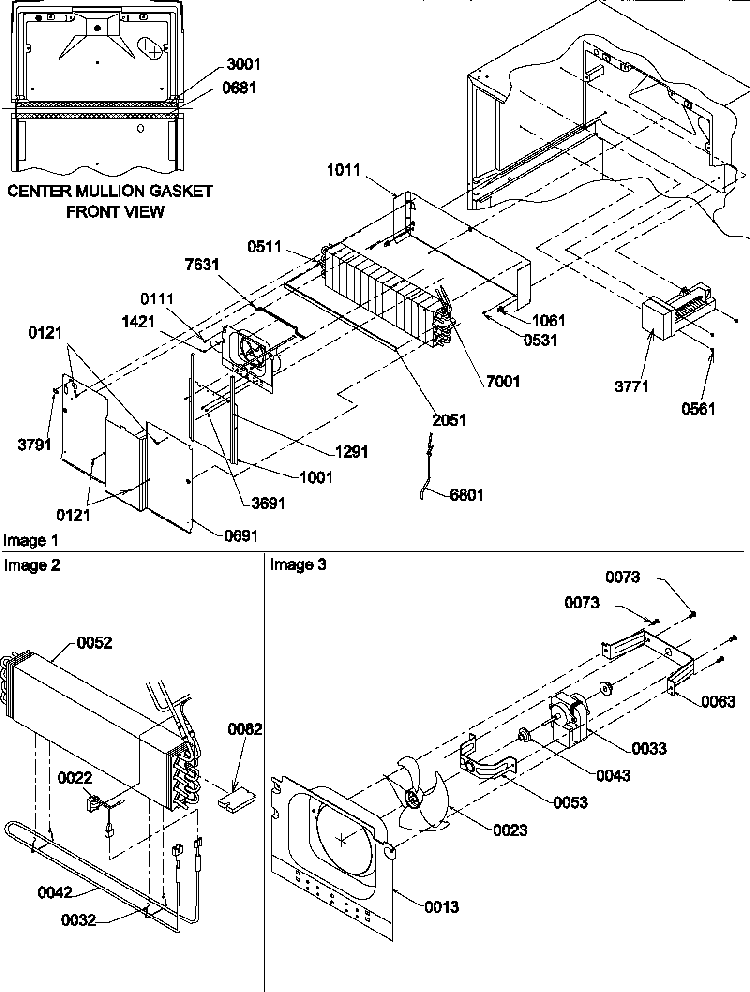 Evaporator And Fan Motor Assemblies Diagram and Parts List for TR18TE-P1303101WE  Amana Refrigerator