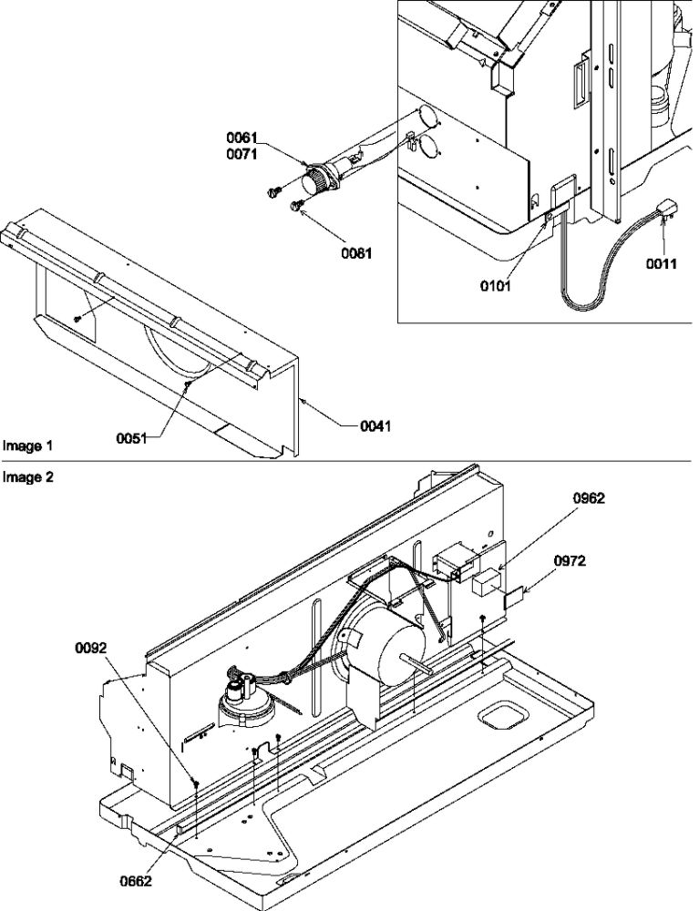 Heater Shroud/Power Cord Diagram and Parts List for PTC094A00HA P1214104R Amana Air Conditioner